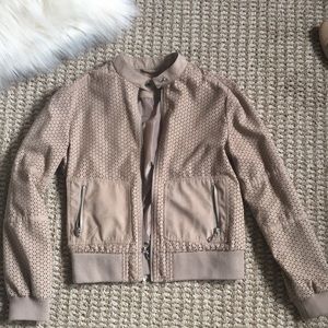 Kenneth Cole tan suede moto utility jacket